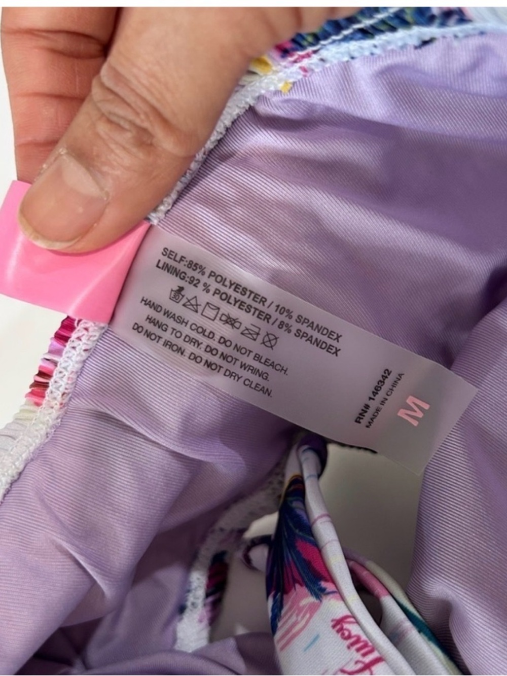 Juicy Couture Pink, Purple & Navy Tropical Logo One-Piece - Picture 16 of 16